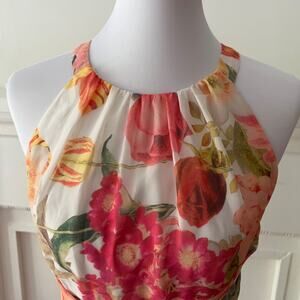 Adrianna Papell Formal Dress 6 Homecoming Gown Floral Long Dress Y2K Fairy Boho